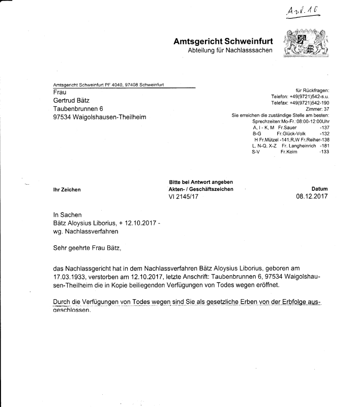 Erbschleicherei In Theilheim Theilheimer Dorfblatt